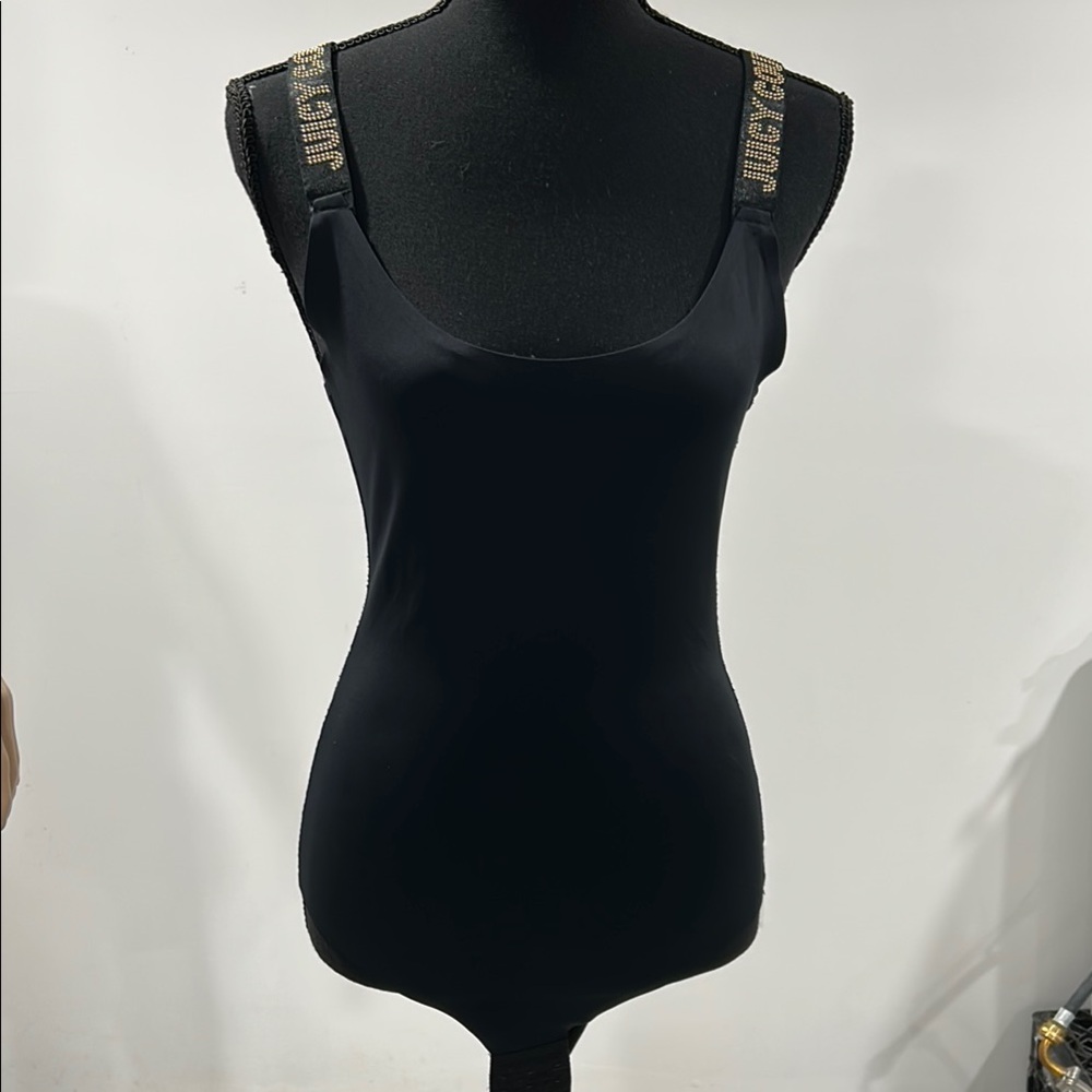 Juicy Couture Black and Gold Sleeveless Fitted Bodysuit